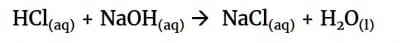 Neutralisation reaction between HCl and NaOH