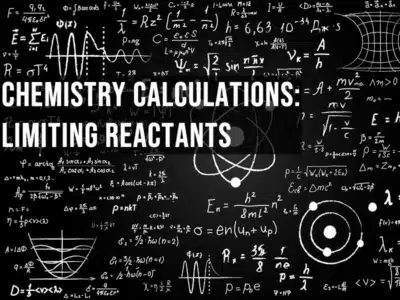 Limiting reactants Calculations drawn on a blackboard